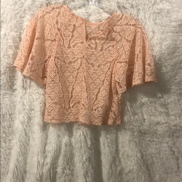 Women’s mesh short set peach color - Picture 4 of 5